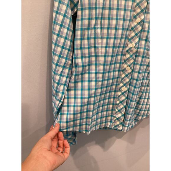 Vintage Lilly Pulitzer Womens Button Up Gingham Plaid Shirt Size 2 Preppy Beach - Picture 7 of 9